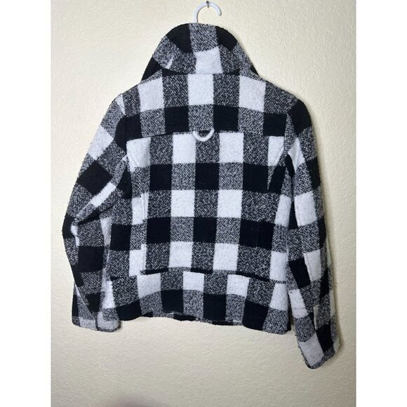 Rewind, black and white plaid dress coat, girls size small - Picture 2 of 4